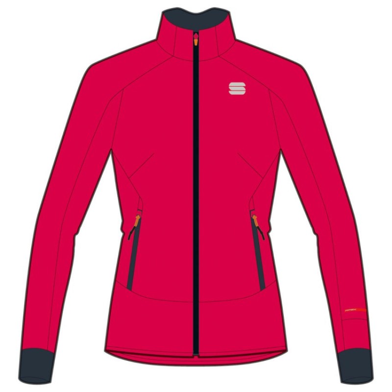 Женская тёплая разминочная куртка Sportful Apex WS W Jacket малиновая